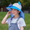 Kids Hat with Solar USB Powered Fan Cartoon Styling Shawl Design Adjustable Outdoor Hiking Cycling Fishing Cap