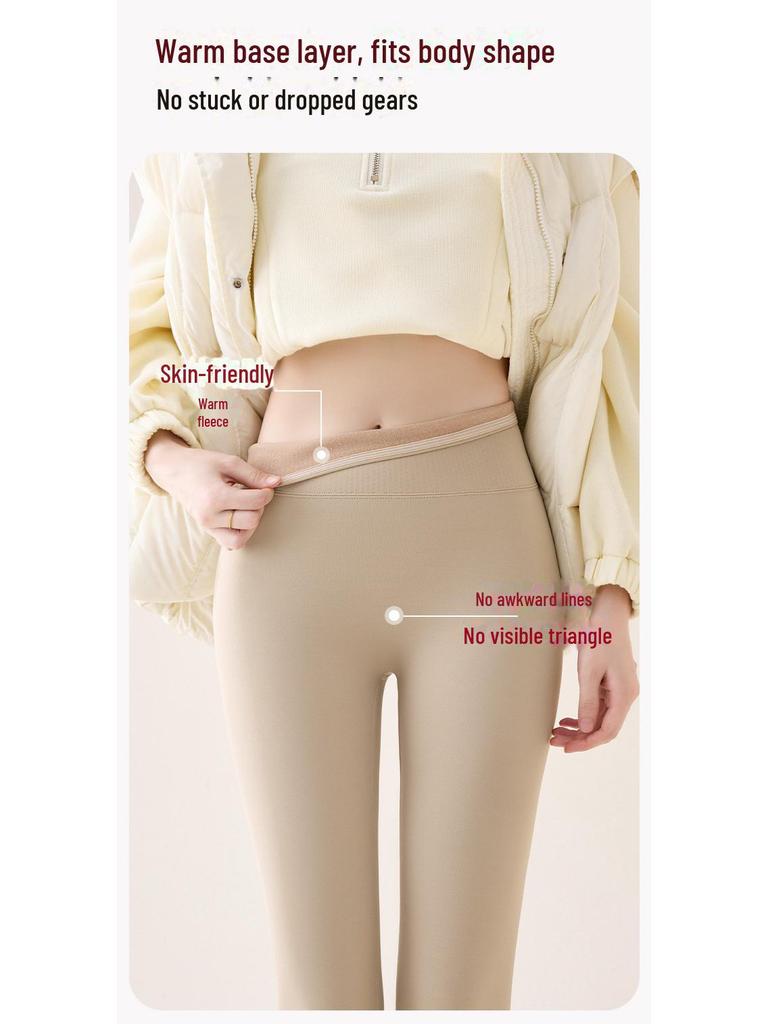 Women's Plush Shark Pants: Cozy High-Waist Barbie Yoga Leggings for Autumn & Winter