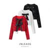 Jnleaog Spring New Arrival Women's Clothing Fashion Style French Fashion Design Bows Sequin Tops