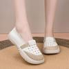 Woman Spring Autumn New Flat sole Canvas Shoes Round Toe Shallow Slip On Thick Sole Non Slip Breathable Light Walking Shoes