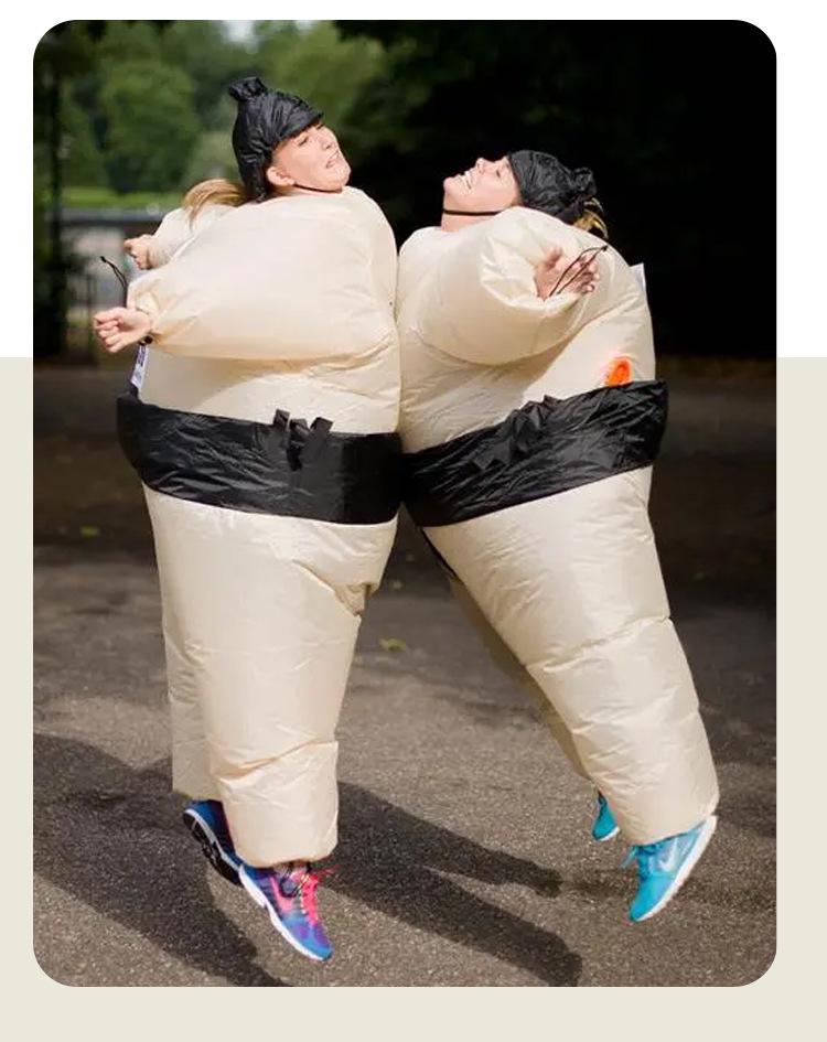 Inflatable Sumo Costume - Halloween Festival Prank for Large Adults