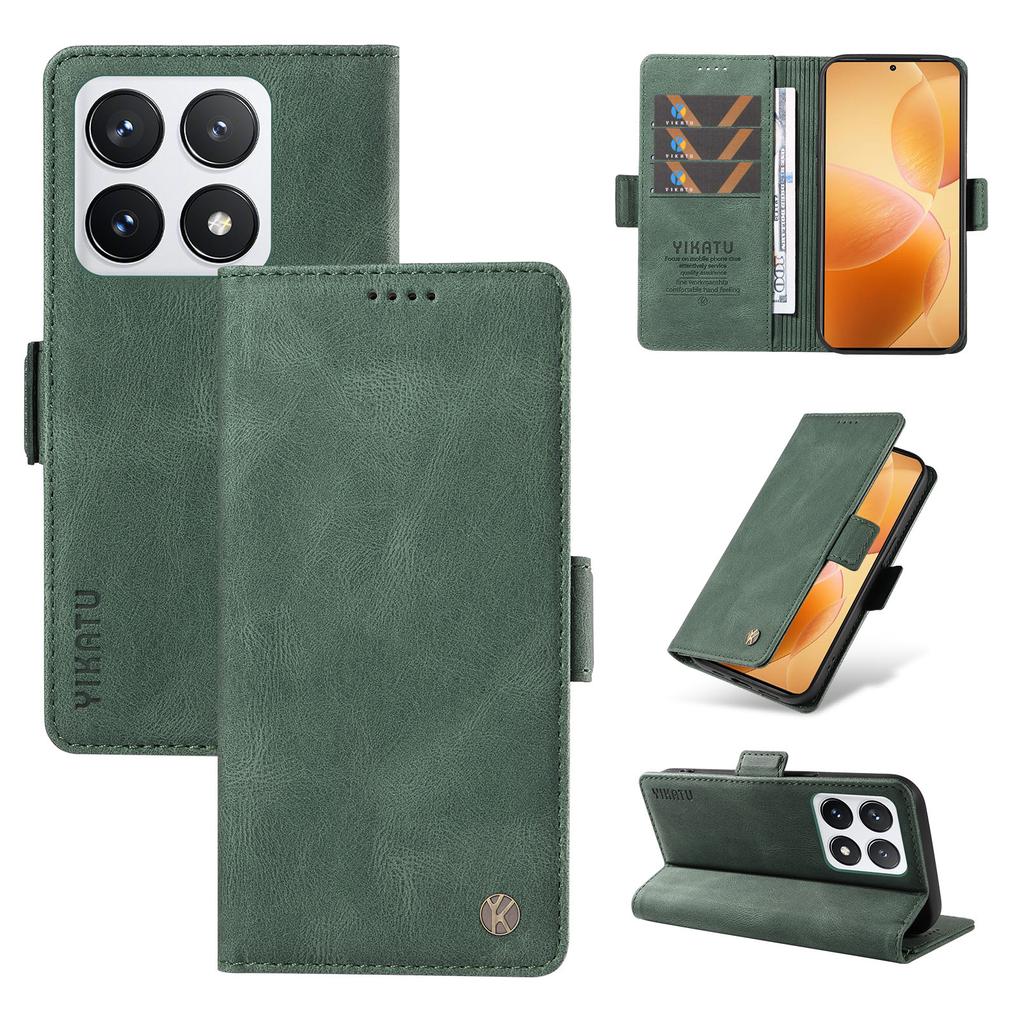 YIKATU YK-005 For Xiaomi 14T Pro Case PU Leather Wallet Phone Cover Skin Touch Feeling