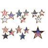 4th of July Rustic Star Wooden Sign, Vintage Star Shaped Block Sign, Patriotic Tiered Tray Centerpiece for Memorial Day, Independence Day Home Table