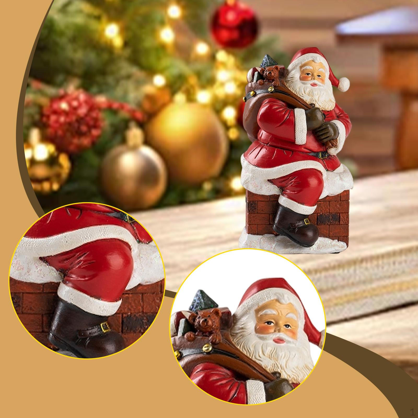 

Santa Claus Figurine Christmas Decoration Craft Gift Party Supplies Statue Xmas Tabletop