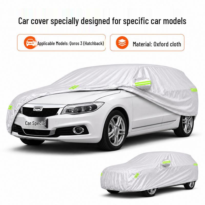 Qoros 3 Car Cover - Sun Protection, Waterproof, Heat Insulation, All-Season, Oxford Cloth