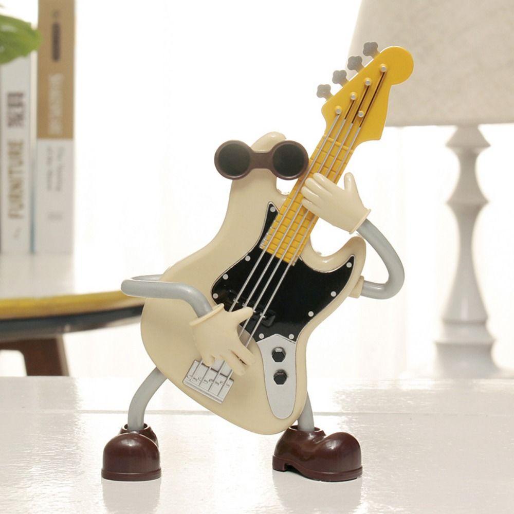 

Cartoon Violin Music Box Kawaii Swing Guitar Sculptures Funny Guitar Music Box Home