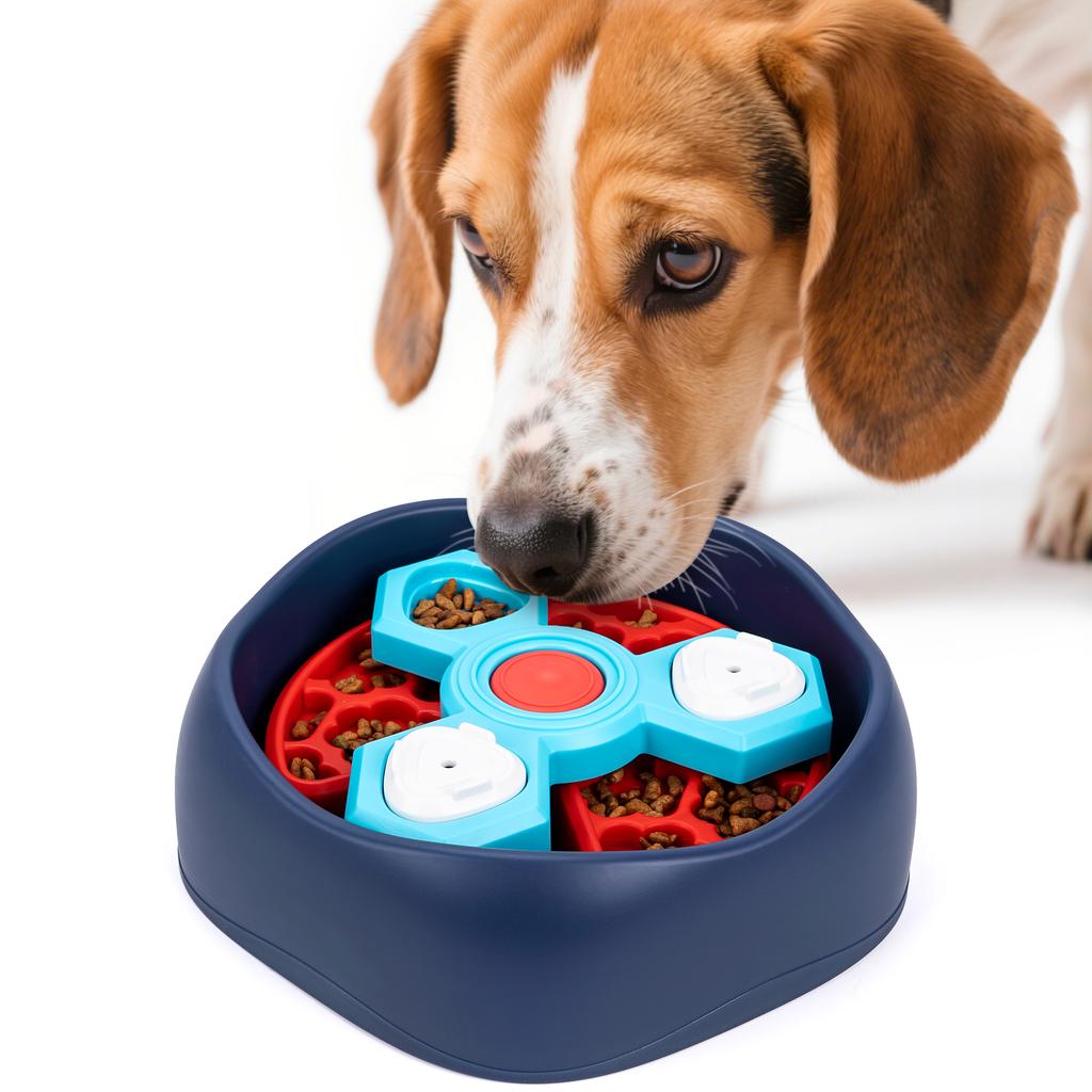 2-Schicht-Hunde-Puzzle-Spielzeug, langsamer Futterspender, interaktiv, steigert Welpen-IQ, Anti-Erstickungs-Geschirr, Hunde-Leckplatten
