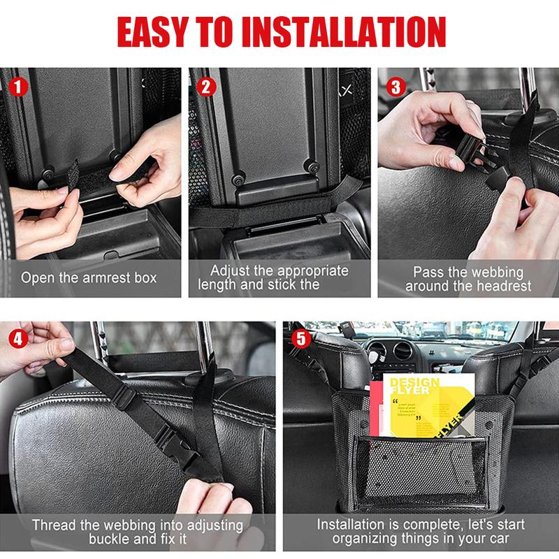 1pc Universal Car Seat Back Net Hanging Bag Car Storage Organizer Bag Car Large Capacity Organizer Bag Auto Interior Accessories