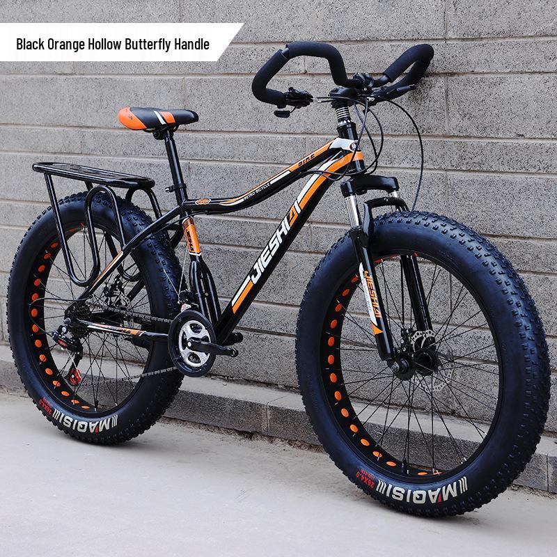 Men's Off-Road Fat Tire Snow & Mountain Bike - Variable Speed, Shock Absorbing, Wide Tires for Beach and Trail