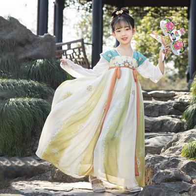 Hanfu-Mädchen im chinesischen Stil, Stoff-Sommerkleid, antiker Tang-Anzug, Super-Fee-Kostüm, kleines Mädchen, Meerjungfrau, Prinzessinnenrock, Unterwäsche