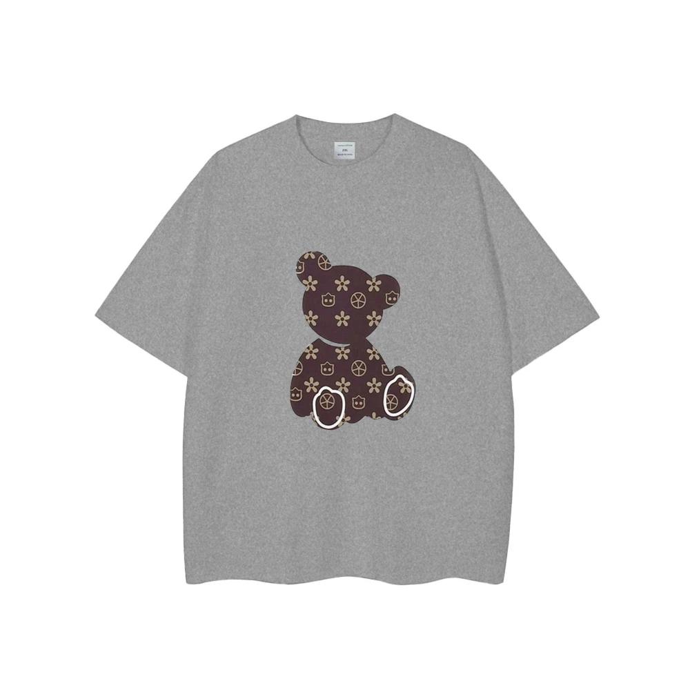 Schattig Cartoon Beer Bedrukt T-shirt voor Mannen Merk Luxe Ronde Hals Korte Mouw Tops T-shirt Casual Mannen T-shirts Oversized Kleding