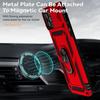 For iPhone 11 Pro Case Kickstand PC+TPU Hybrid Phone Shell with Camera Slide Cover -  Red