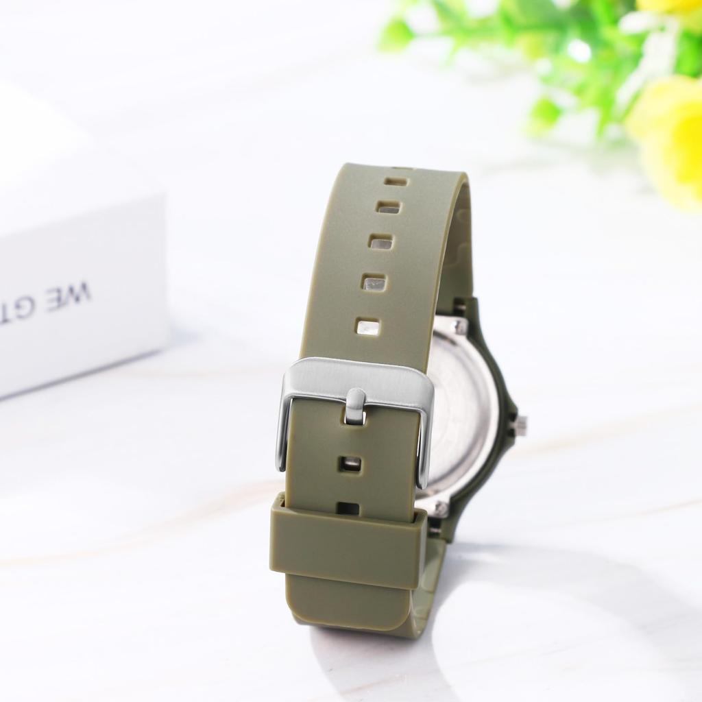 Watch Silicone Analog Display Cute Waterproof Simple Stylish Rubber Watch Quartz Clock Commute School Girls Boys Men Women Fashion Accessory -