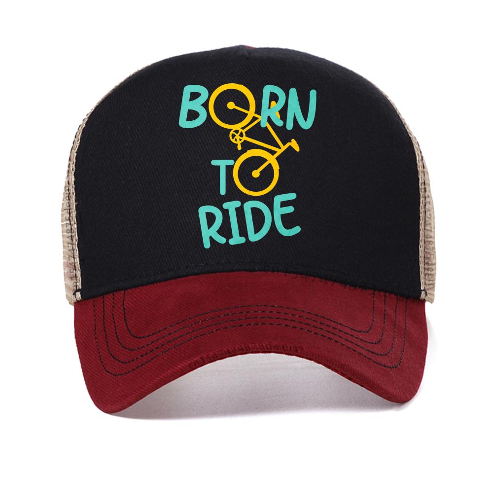 Born To Ride Print Baseball Cap Casual Summer For Unisex Women Snapback Hat Fashion Breathable Sun Caps Adjustable Mesh Trucker Hat