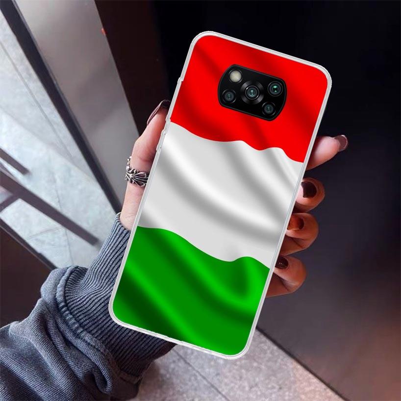 Italy Flag Phone Case For Xiaomi Poco X5 X6 X7 Pro F7 Ultra M7 Redmi 15C 15 13C 13 12C 12 10 10C 10A 9 9C 9T 9A Cover Poco X3 X5