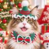 Jingle Bell Cat Bell Collar Knitted Yarn Cute Santa Hat Pet Christmas Hat  Pet Party