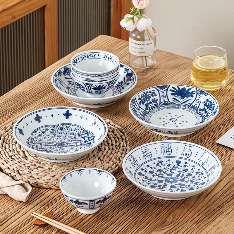 Hechuanya Hand-Painted Blue and White Ceramic Dinnerware Set (8-Piece)