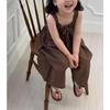 Summer Girls Jumpsuit Loose Children Wide Leg Pants Cotton Baby Girls Sling Pants Fashion Kids Clothes