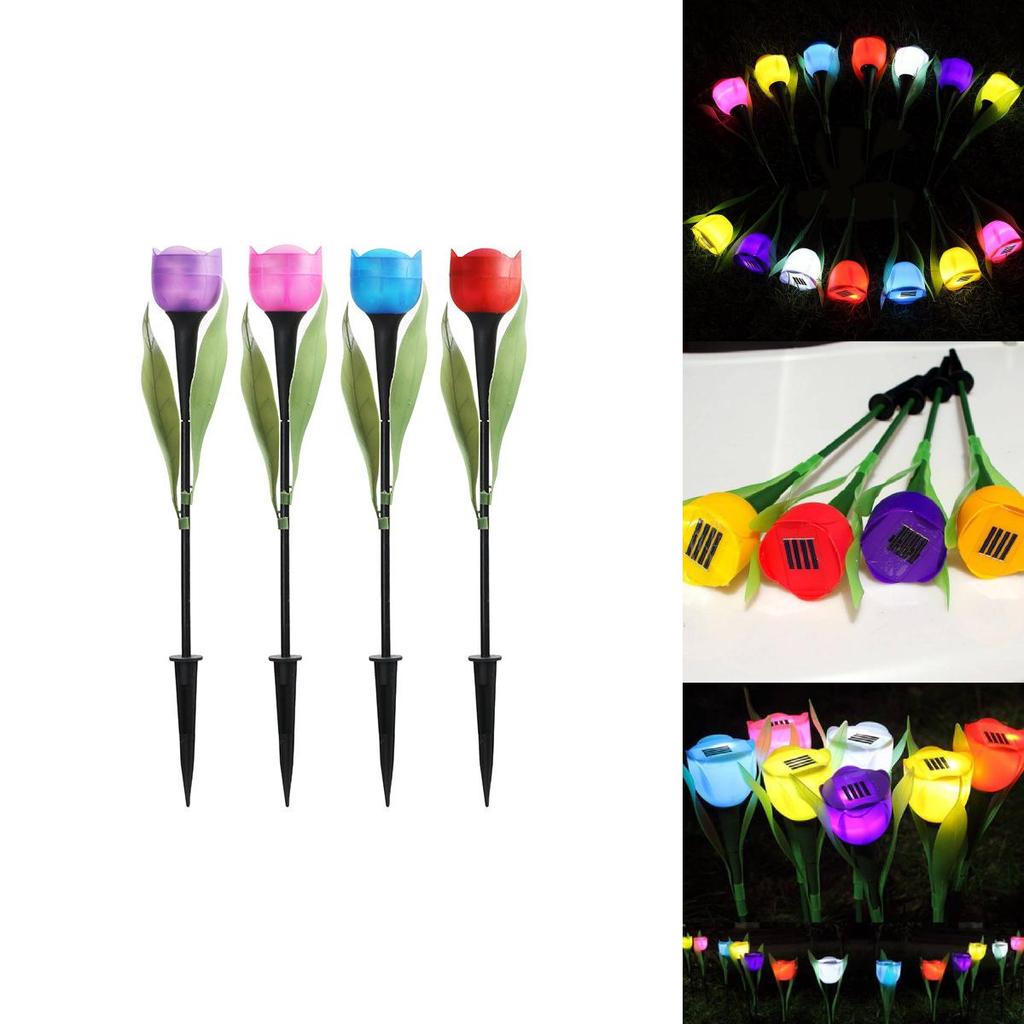 Solar Tulip Lawn Light With Ip44 Protection Long-lasting 16 Hour Illumination