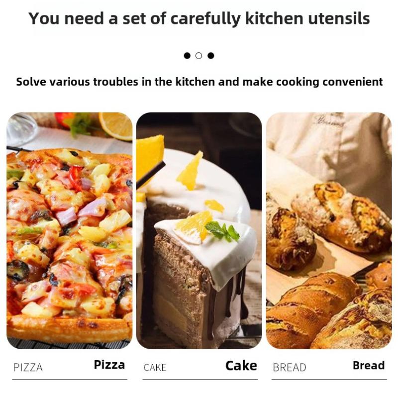 Versatile Pizza Tool Kit with 12 Inch Aluminum Spatula, Detachable Wooden Handle and Half-Moon Slicer  for Pizza Cake Transfer