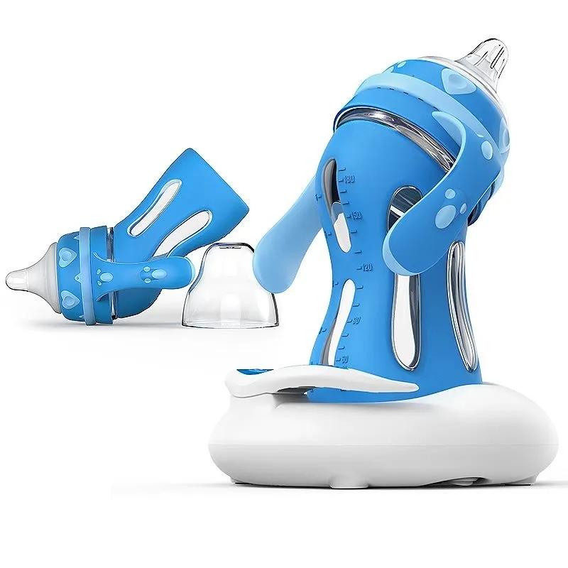 Baby Bottle Newborn Glass Anti-fall High Temperature Anti-flatulence Choking Baby Weaning Pot Heating Insulation Dual-use Bottle