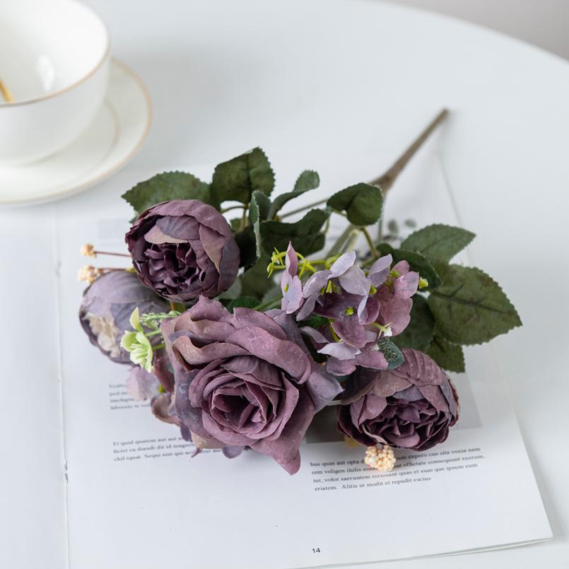 1/3PC Artificial Flowers Silk Hydrangea Wedding Wreath Home Room Garden Yard Rose Bridal Bouquet Festival Decora Vase Fake Peony