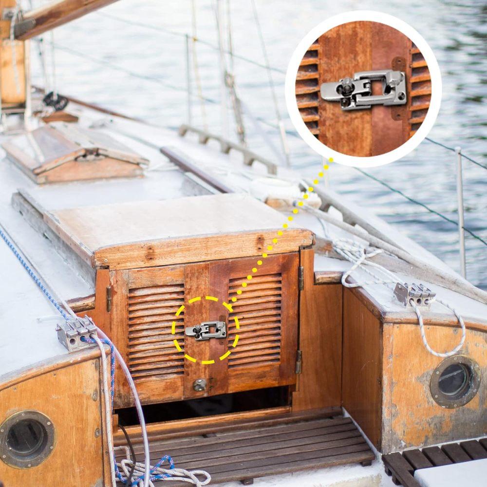 316 Stainless Steel Buckle With Lock Hole Hatch Buckle Marine Yacht Safety Latch Ship Lock Buckle Yacht Accessories