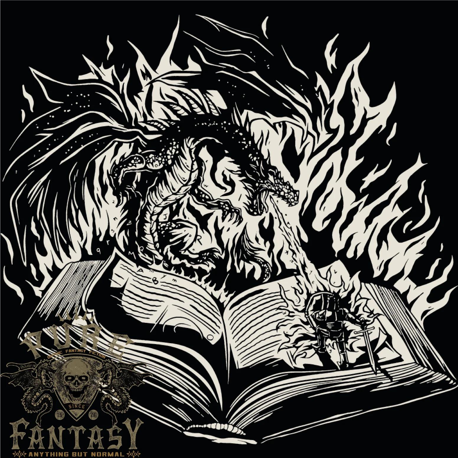 26 A Dragon & Book Mens T-Shirt 100% Cotton Unisex T-Shirt XXXL
