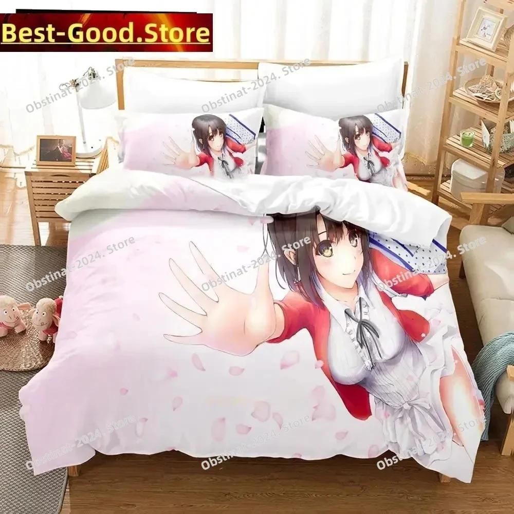 3D Print Anime Saekano Megumi Kato Bedding set Printed Duvet Cover Pillowcase Single Double Queen Super King Size Sets