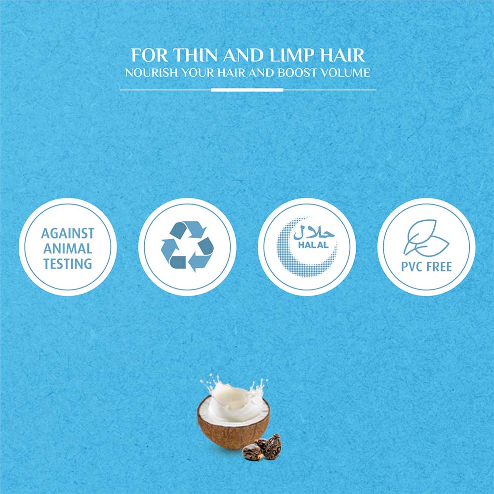 Shampoo Voluminous and Thick Hair with Coconut, Castor Oil and Henna, 400 ml Dabur Vatika