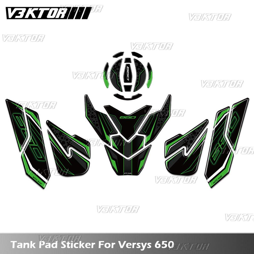 Motorcycle Fuel Tank Pad Sticker Oil Gas Cap 3D Decal Cover Protector Waterproof For versys650 VERSYS 650 2022-2024