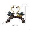 Swan Couple Statue Goose Sculpture Desk Lover Table Centerpiece Resin Figure Bird Figurine for