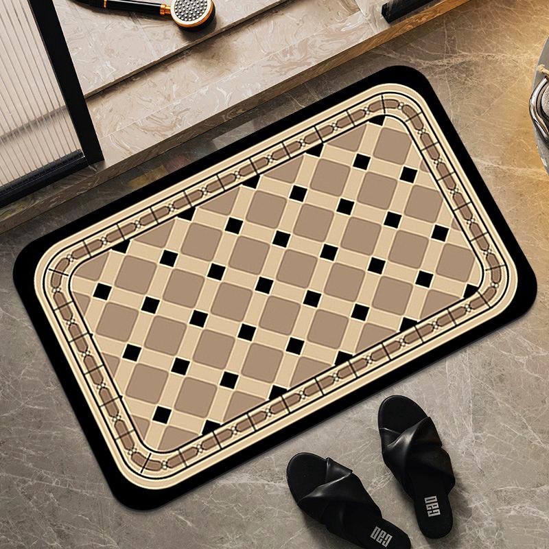 Diatomite Bath Mat Non-slip Bathroom Rug Super Absorbent Bathroom Carpet Bathtub Drying Floor Mats Shower Room Entrance Doormat
