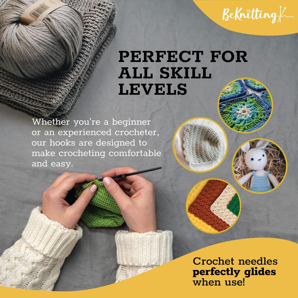 BeKnitting Crochet Set of 12 Craft Supplies Gift Box Day Beginners Knitting High Quality Aluminum Hook/Needle Mother's