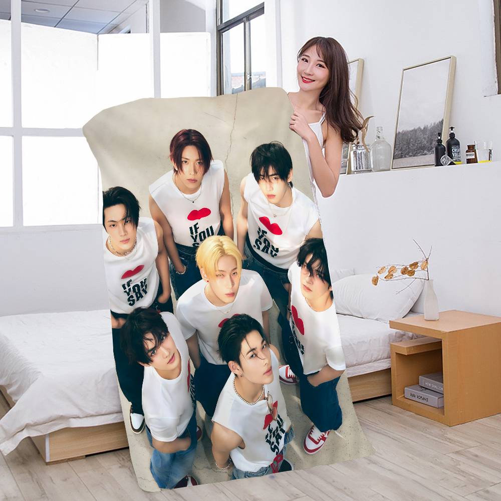 Korea E-Enhypenes Singing Microfiber Beach Towel Absorbent Quick dry Soft Yoga Swimming Resort Mountain Climbing Towel
