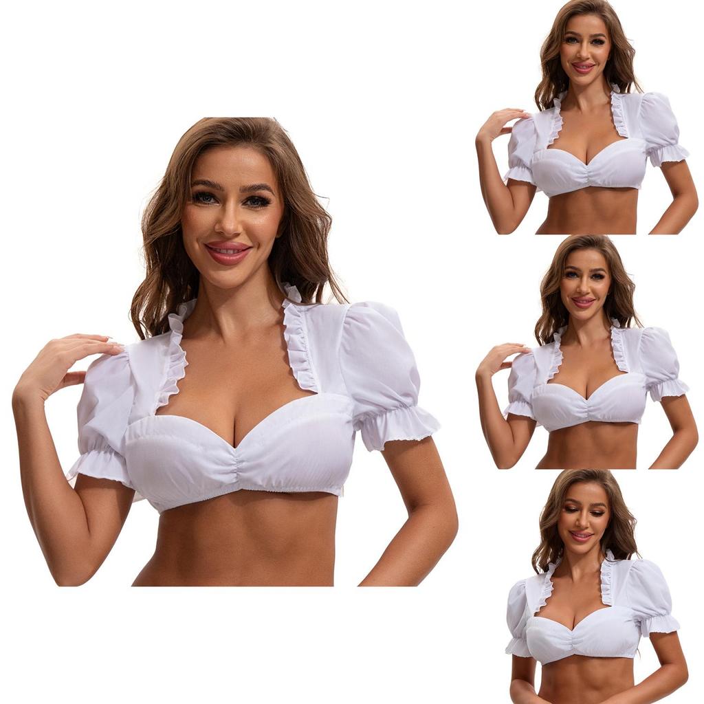 The Munich Oktoberfest Costume White Polyester Traditional Dress For Women