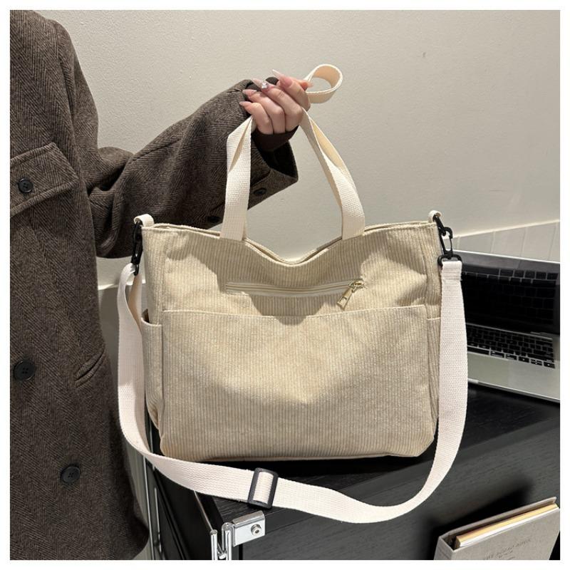 Casual Large Capacity Solid Color Tote Bag Hundred Shoulder Tote Crossbody Bag