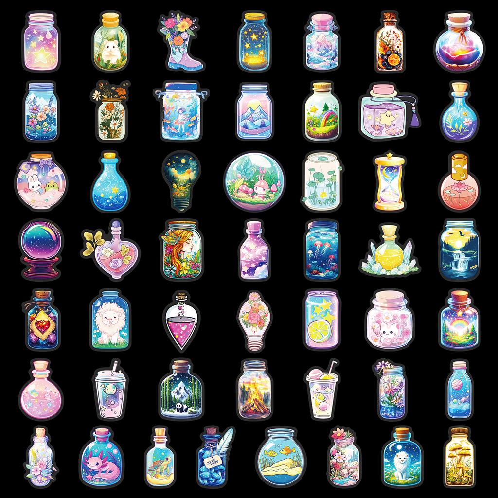 New 50 High-value Pet Transparent Waterproof Stickers Graffiti Stickers Decorative Glass