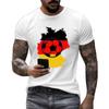 Men's Short Sleeve Crew Neck T-Shirt with Graphic Print of Soccer Ball and Country Outline Casual Fit Cotton Blend Tee for Everyday Wear