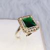 Lindon Vintage Luxury Geometry Emerald Ring for Women Rectangular Gemstone Silver 925 Jewelry Female Anniversary Gift Banquet