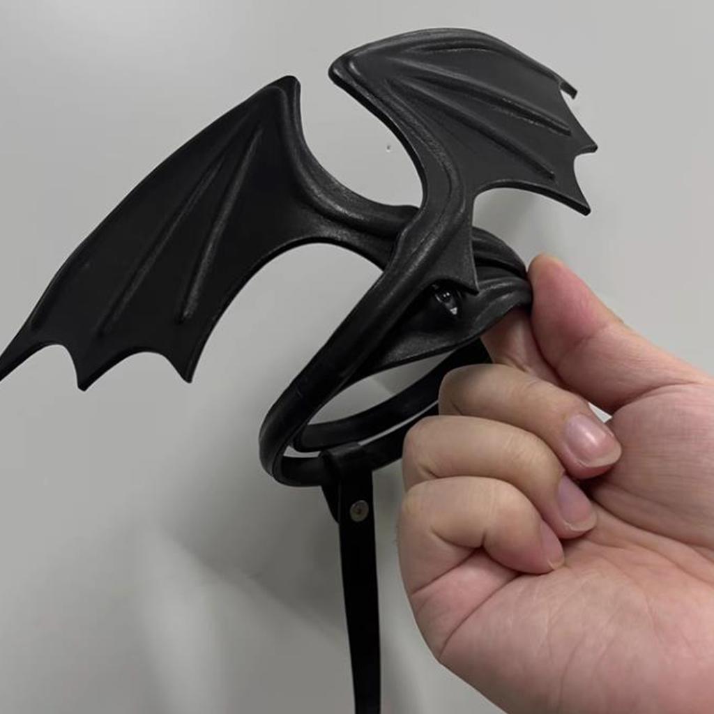 Edgy Black Sturdy PU Leather Chokers Bat Wing Necklace Portable Accessory for Halloween Costumes Daily Use Casual Wear