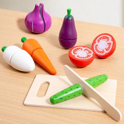Children's Toys, Wooden Imitation, Vegetable and Fruit Cutting Set, Baby Kitchen, Educational Early Education, Pretend Play Toys
