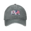 South Korea flag  USA flag Baseball Cap derby hat Funny hats Wild Ball Hat Military Tactical Cap Hats Women Unisexs