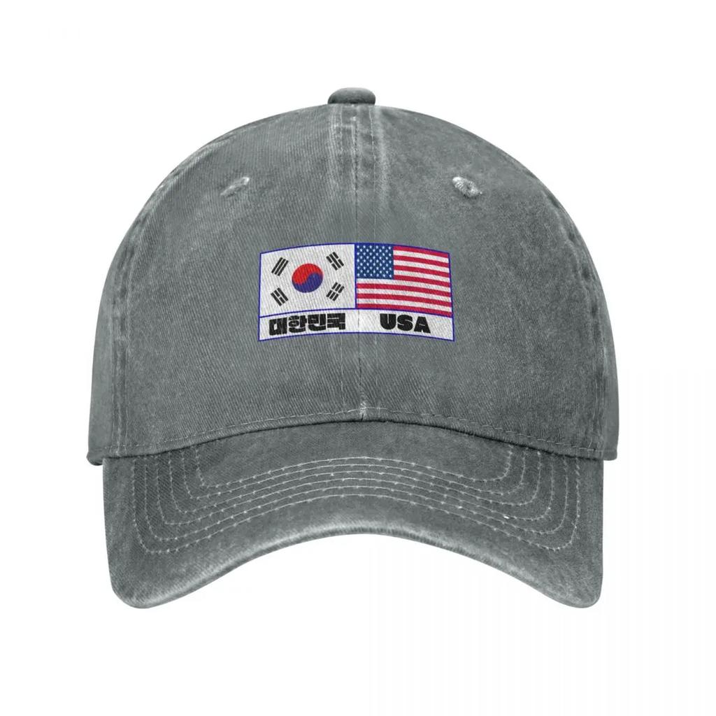South Korea flag USA flag Baseball Cap derby hat Funny hats Wild Ball Hat Military Tactical Cap Hats Women Unisexs