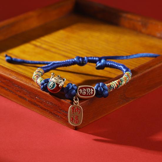 Pet Collar Propitious Fortune Cat Decor Handmade Braided Adjustable Small Dog Puppy