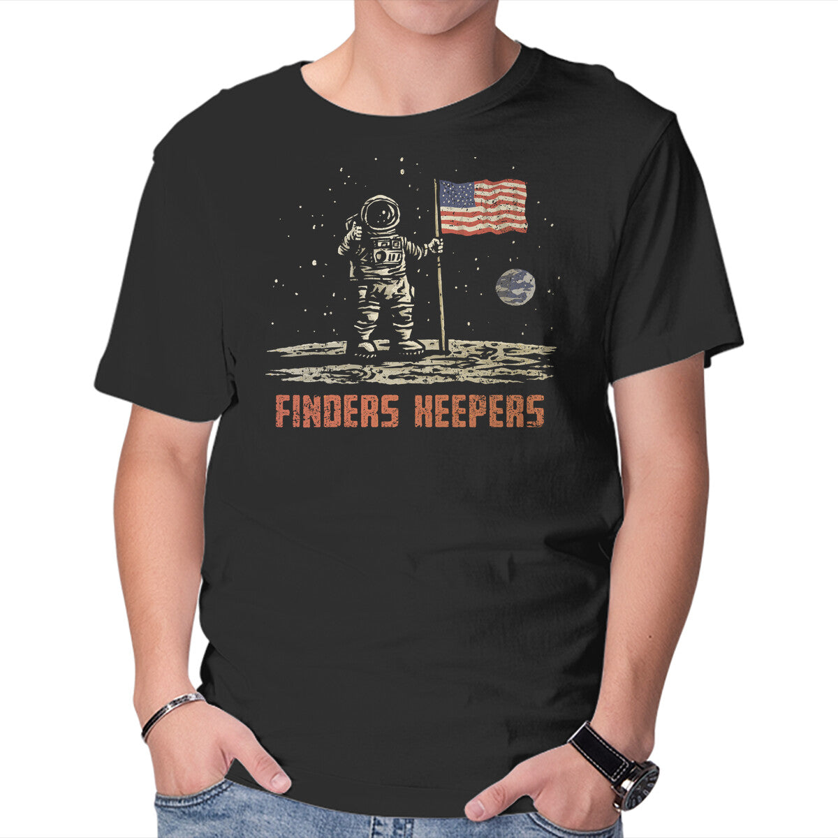 Unisex Crew Neck T-Shirt Finders Keepers Graphic Short Sleeve Casual Tee XL