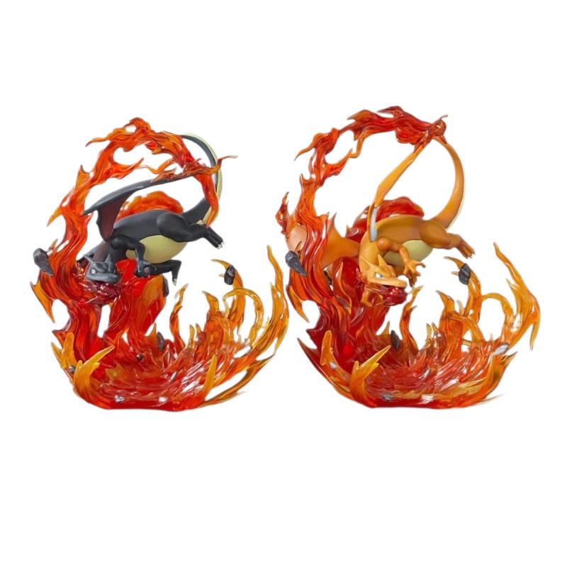 Charizard GK Figure Model: Yellow & Black Flame Effect Statue Toy