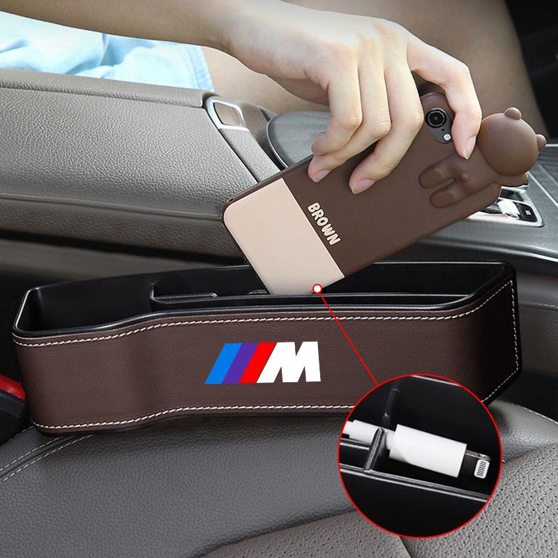2 Piezas Organizador de Asiento de Coche Caja de Almacenamiento para la Ranura del Asiento Artículos Multifunción Para BMW Performance Power M1 M2 M3 M4 M5 M6 M8 E36 E60 E46 E39 E46 E90 E60 F07
