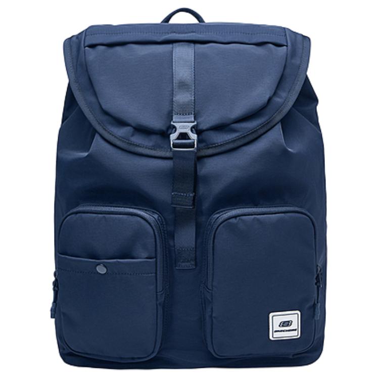 Skechers Colorful Casual Series Fashion Versatile Large Capacity Fabric Backpack Unisex Backpack Navy-Blue L324U039-002Z Navy Blue