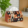 1pc  Pop Art Modern Tissue Box - Coffee Cup Graphic Warm Tone, 17.02*25.91cm, Ideal for Kitchen, Living Room, Bedroom, Bathroom - Holiday Decor, Bathr